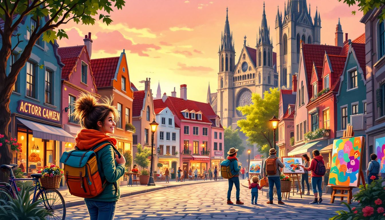 A scenic view of a European city, showcasing the beauty of backpacking Europe on a budget.